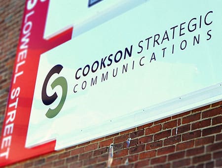 Cookson Communications agency sign